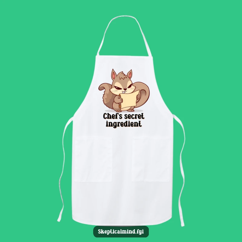 Funny Squirrel Secrets Apron: Mischievous Chef's Companion for Kitchen Giggles