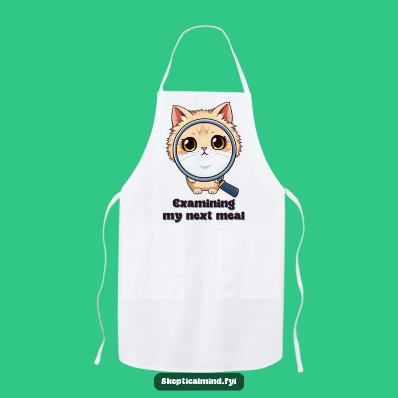 Funny Cat Magnifying Glass Apron: Cook with Comedy, Kitchen Cuteness, Great Chef Gift!