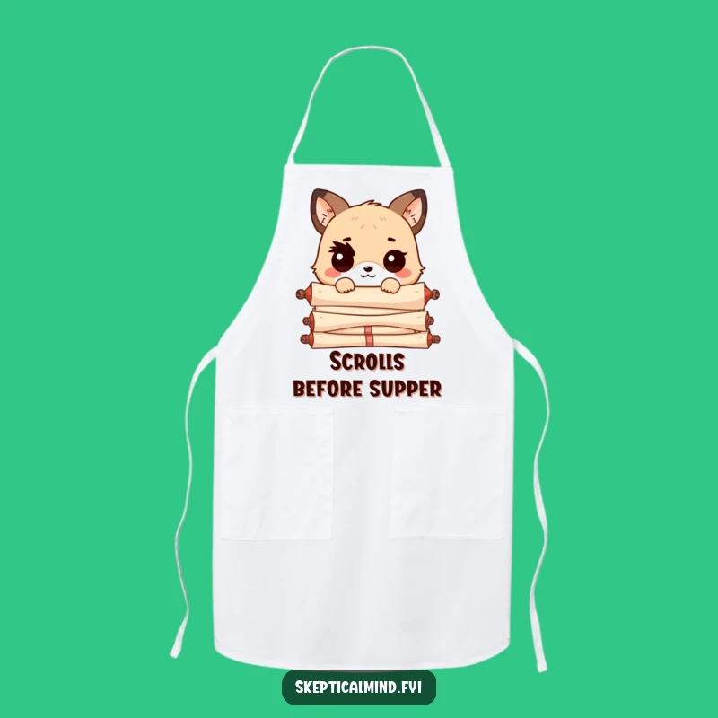 Funny Kawaii Scroll Peeker Apron: Cook with Sarcasm and Style