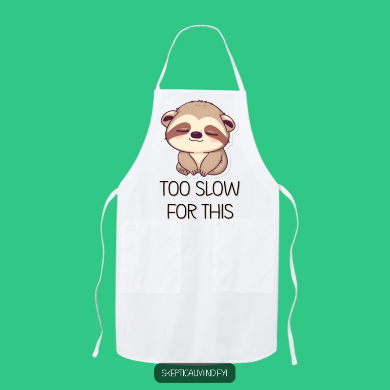 Funny Sleepy Sloth Apron: Cook Slowly, Kitchen Humor, Great Chef Gift!