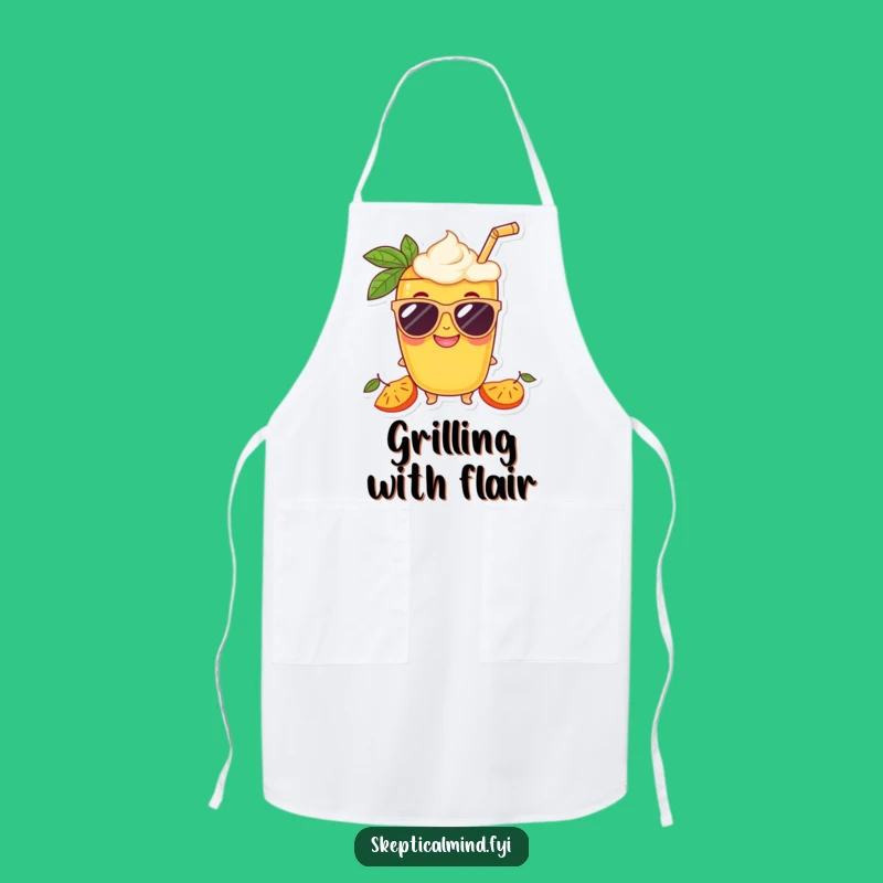 Funny Mango Smoothie Sunglasses Apron, Chef Cool Fruit Character Kitchen Gift