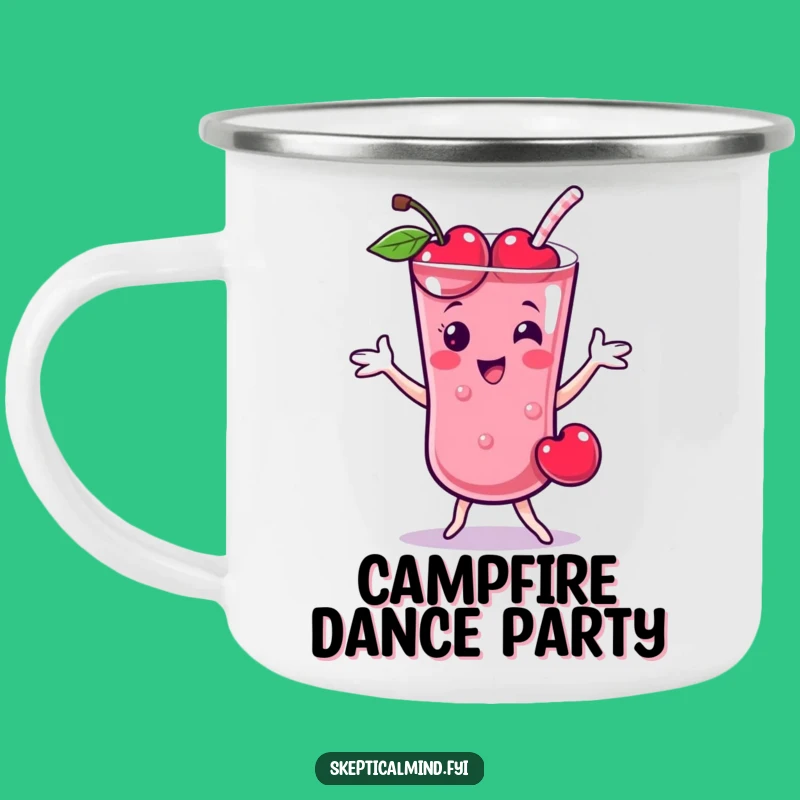 Funny Cherry Smoothie Dance Camping Mug, Outdoor Fruit Character Cup Gift