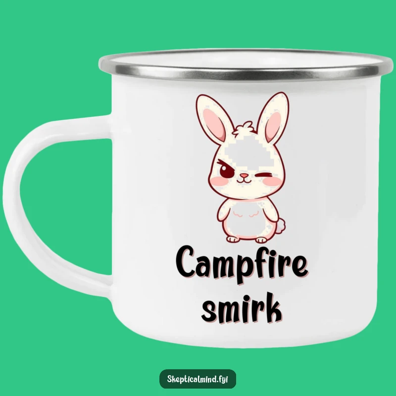 Funny Bunny Trail Smirk Camping Mug: Sassy Bunny's Outdoor Attitude, Gift