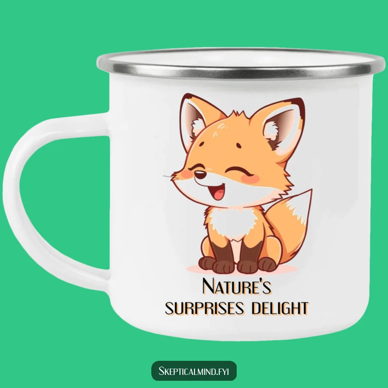 Funny Fox Cub Camping Mug: Outdoor Giggles Mug, Unique & Funny Gift
