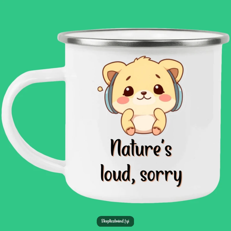 Funny Kawaii Animal Earmuffs Camping Mug - Peaceful Sips in the Wild