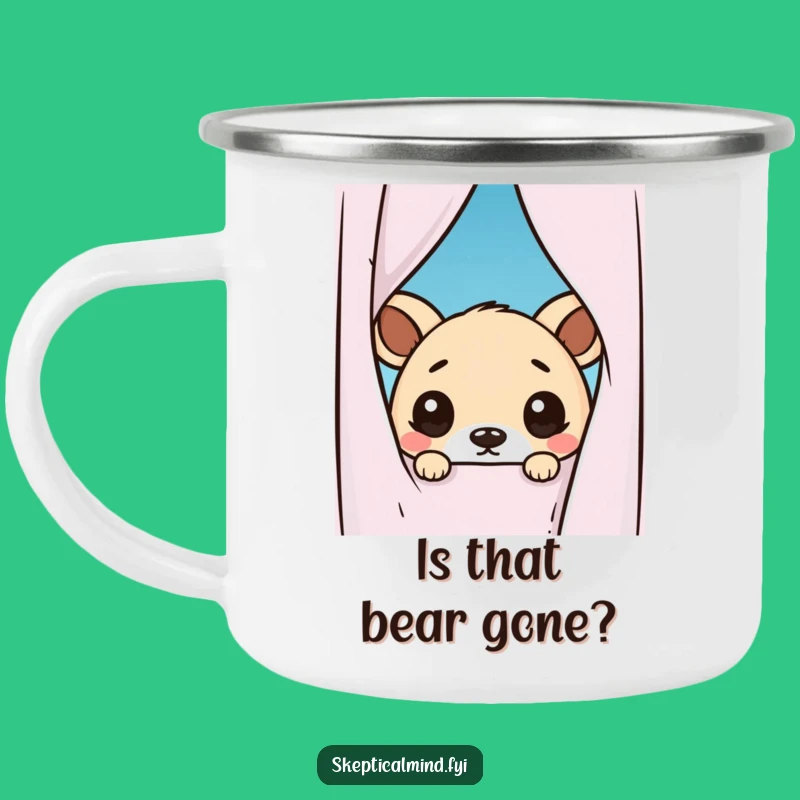 Funny Kawaii Animal Peeking Camping Mug - Adventure with Doubt