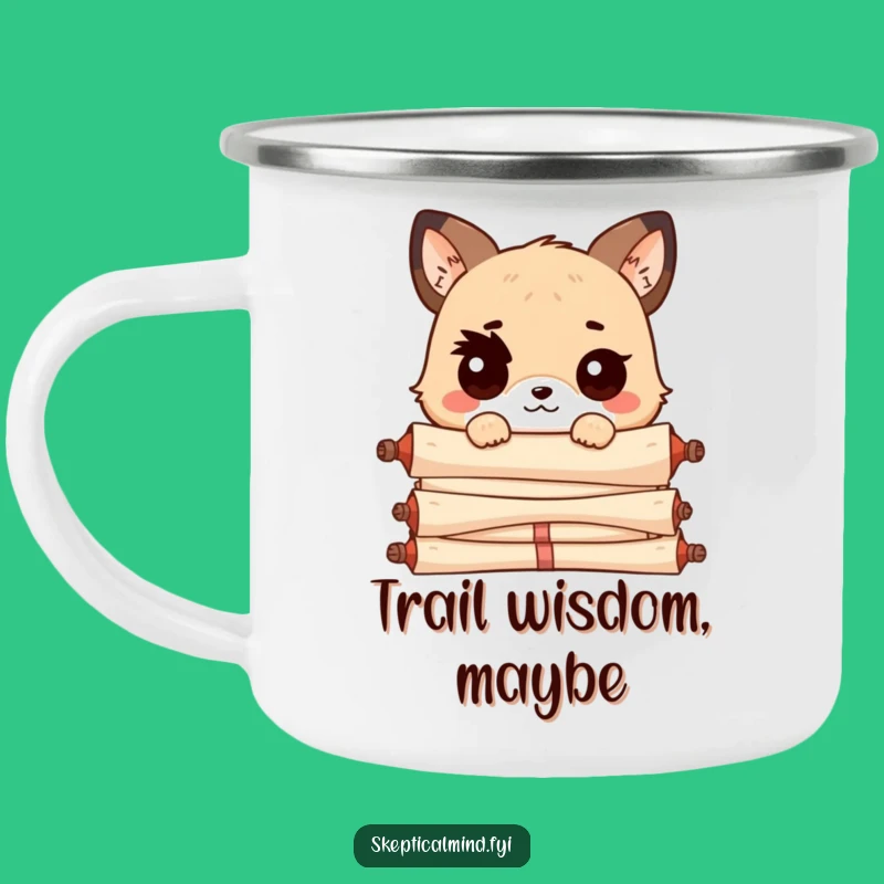 Funny Kawaii Scroll Peeker Camping Mug: Adventure with a Hint of Judgment