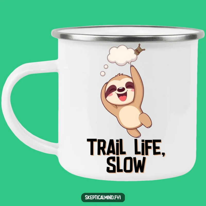 Funny Giggling Sloth Camping Mug - Relaxed Outdoor Companion
