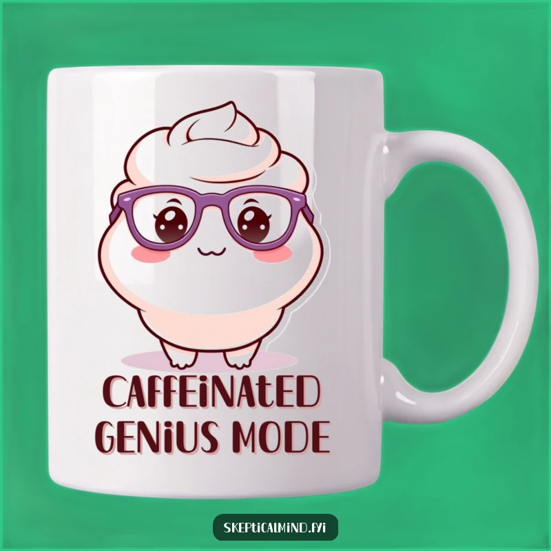 Funny Sour Cream Glasses Mug - Delighted Nerd Character Silly Grin Funny Gift