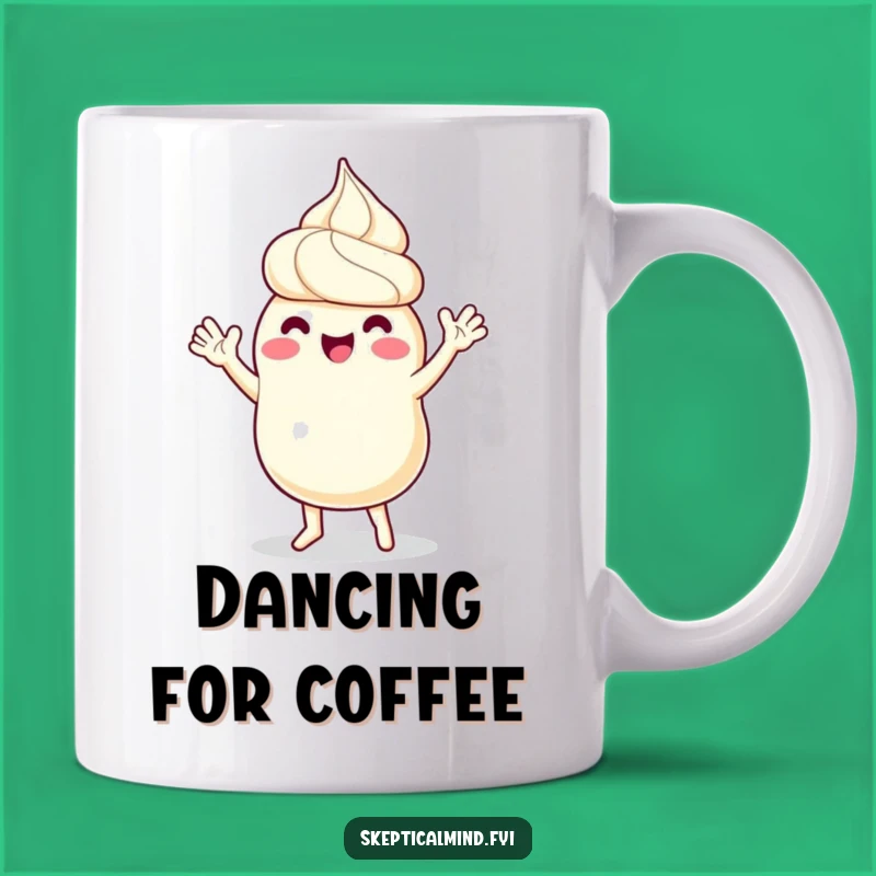 Funny Dancing Sour Cream Mug - Joyful Waving Character Gift!