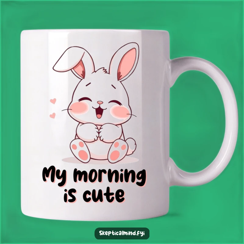 Funny Blushing Bunny Mug: Giggling Cute Surprise, Perfect Adorable Gift for Her