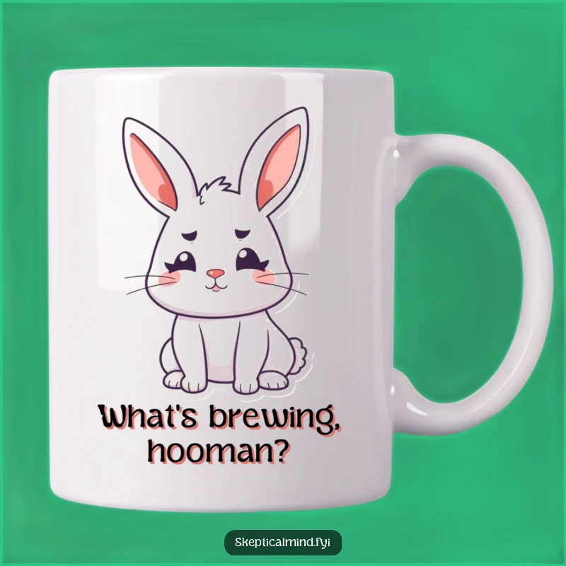 Funny Bunny Curiosity Mug - Intriguing design, perfect funny gift!