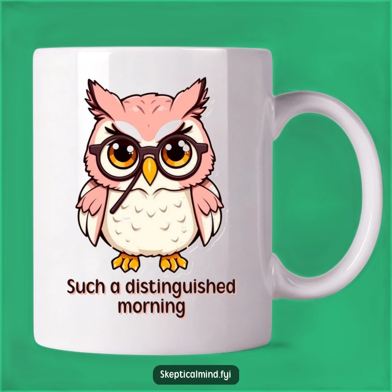 Funny Owl Mug: Sophisticated Eyebrow Raise, Perfect Posh & Funny Gift
