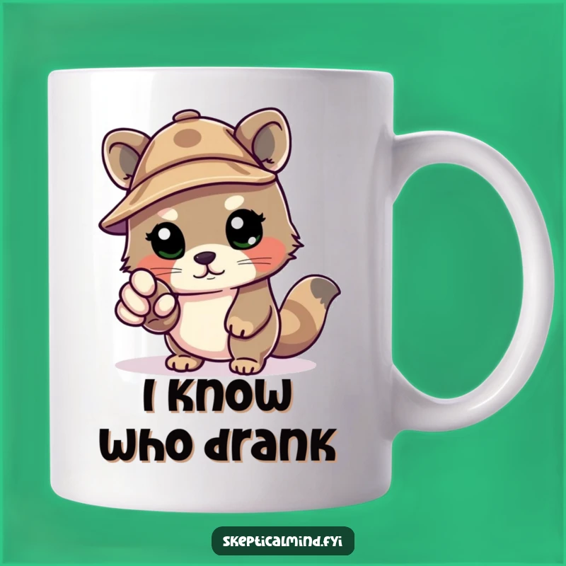 Funny Detective Kawaii Animal Mug: Accuse with Adorable Charm