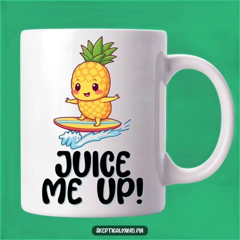 Funny Pineapple Surfer Smoothie Mug - Hilarious Tropical Art Gift