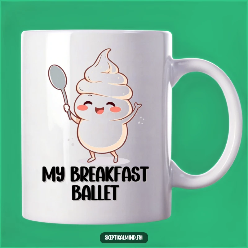 Funny Sour Cream Dancing Mug - Giggling Character Spoon Dance Funny Gift