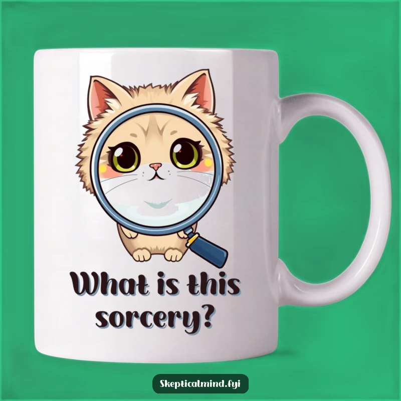 Funny Cat Magnifying Glass Mug: A Curious Kitty's Hilarious Peek, Perfect Gift!