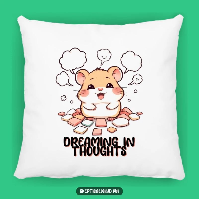 Funny Hamster Dream Cloud Pillow - Cozy Gift for Thinkers