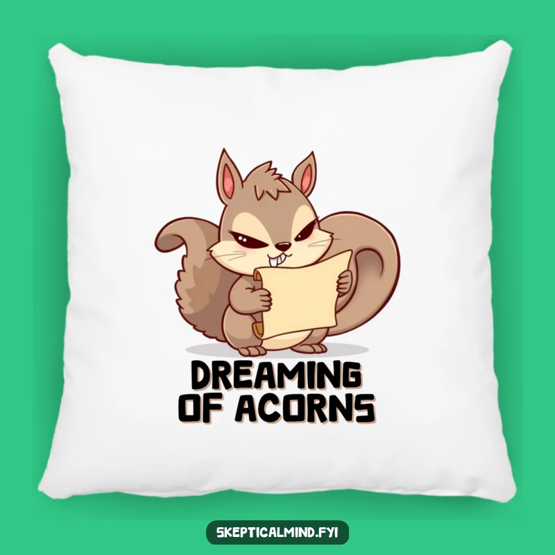 Funny Squirrel Secrets Pillow: Mischievous Character Comfort for Cozy Laughs