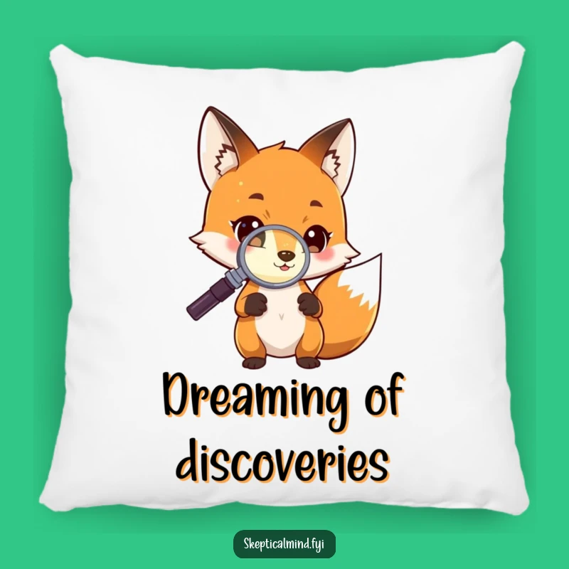 Funny Fox Curiosity Pillow: Investigator Fox's Cozy Comfort, Gift