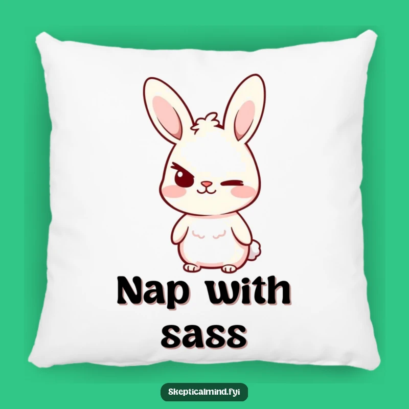 Funny Bunny Eyebrow Pillow: Sassy Bunny's Cozy Smirk, Comfort Gift