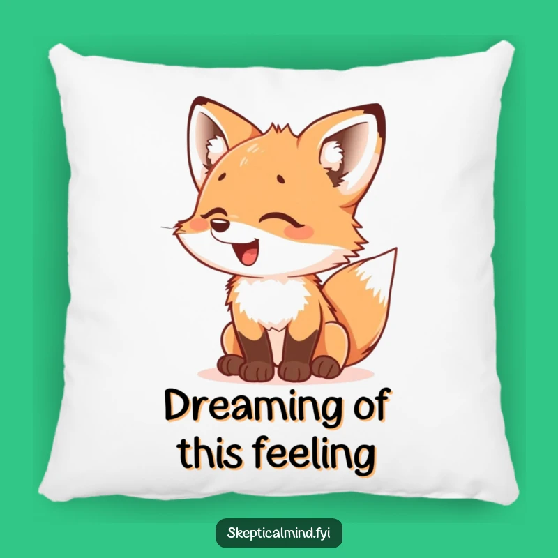 Funny Fox Cub Pillow: Cozy Giggles Cushion, Adorable & Funny Gift Accent