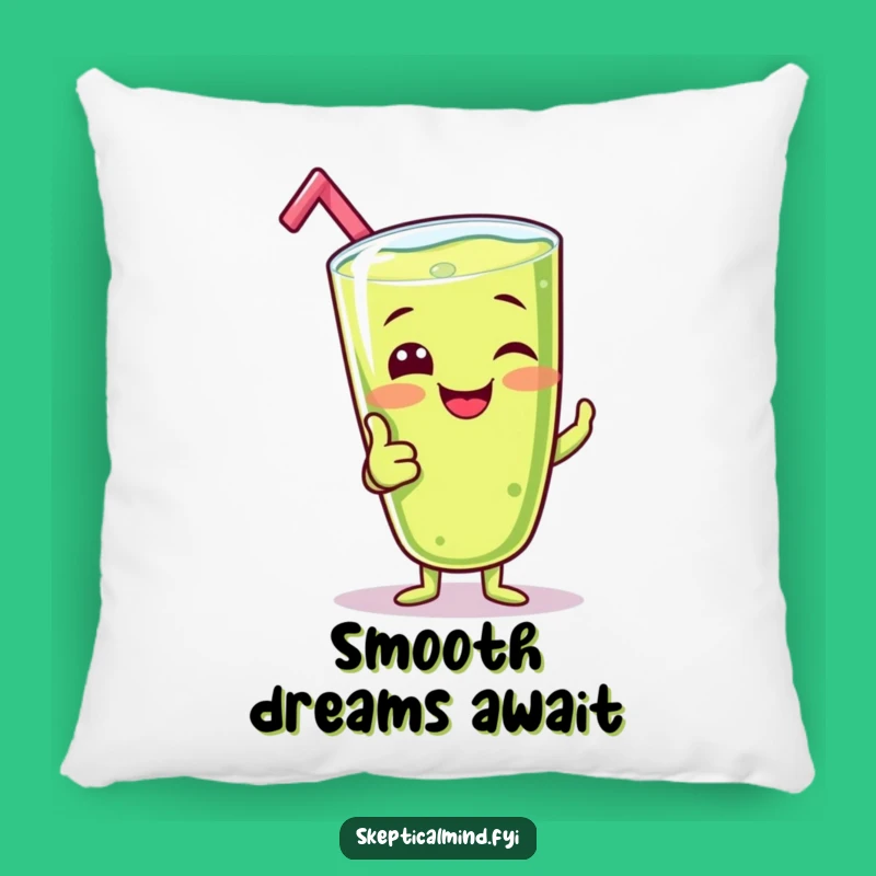 Funny Kiwi Smoothie Pillow - Cozy Thumbs Up Cushion - Hilarious Gift