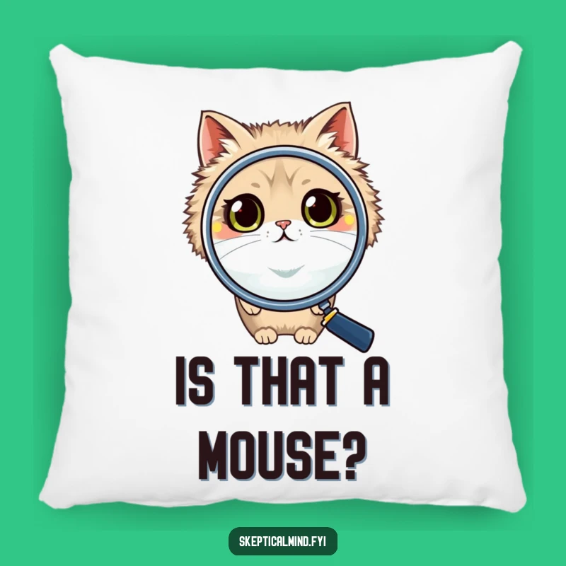 Funny Cat Magnifying Glass Pillow: Cozy Cuddles, Hilarious Comfort, Quirky Decor Gift!