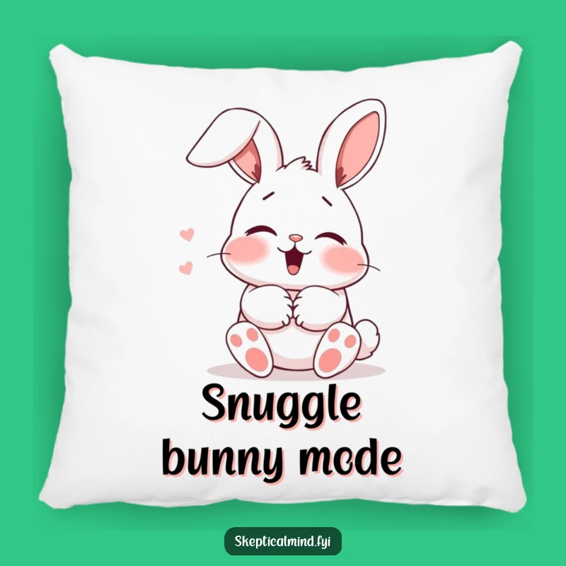 Funny Blushing Bunny Pillow: Soft Giggling Cushion, Adorable Humorous Gift for Cozy Corners