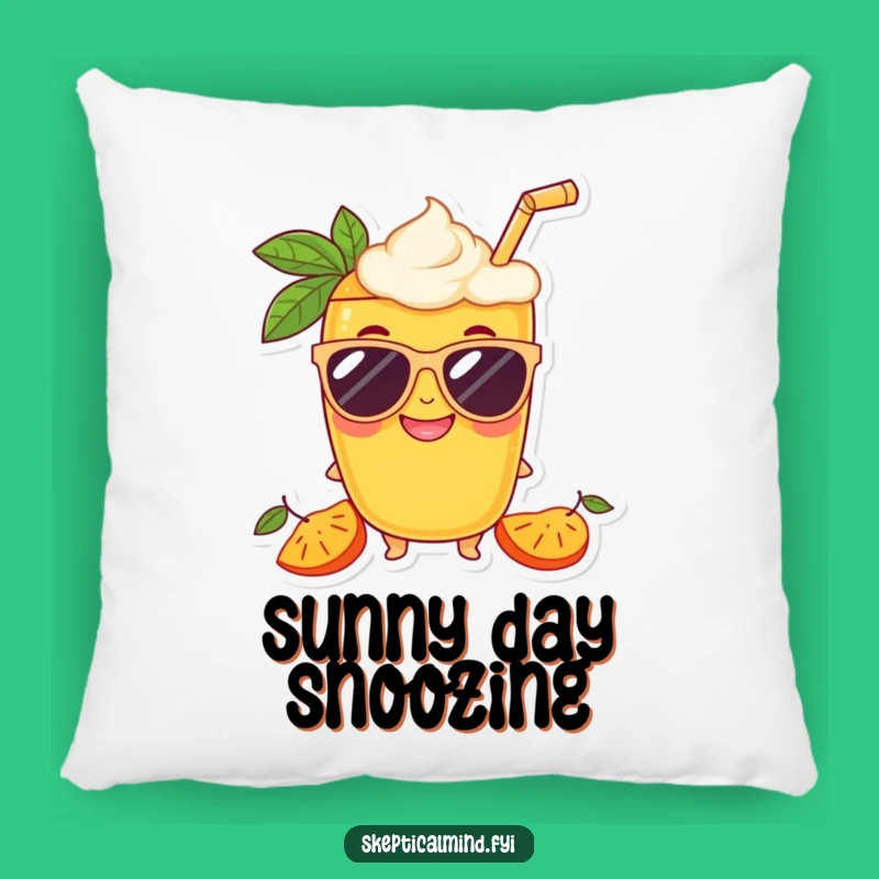 Funny Mango Smoothie Sunglasses Pillow, Soft Cool Fruit Character Cushion Gift