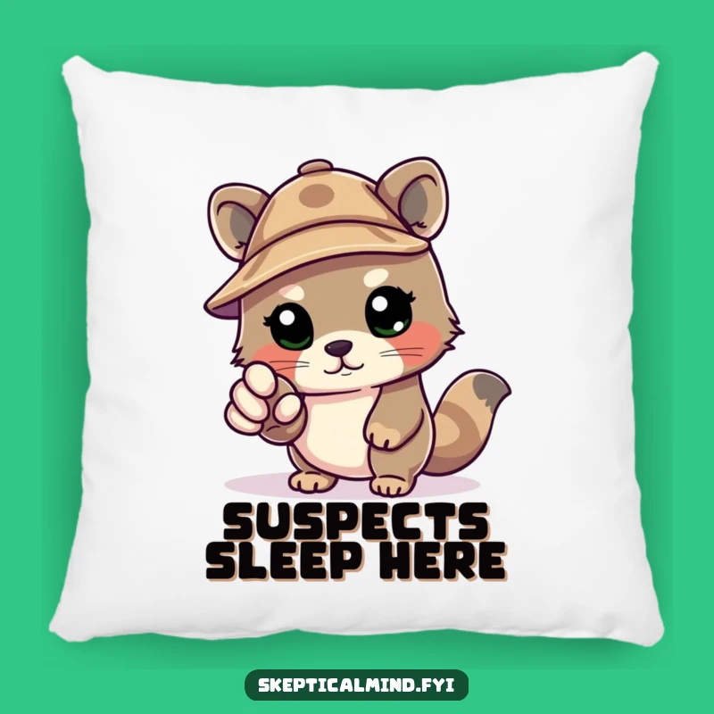 Funny Detective Kawaii Animal Pillow: Cozy Up to the Case
