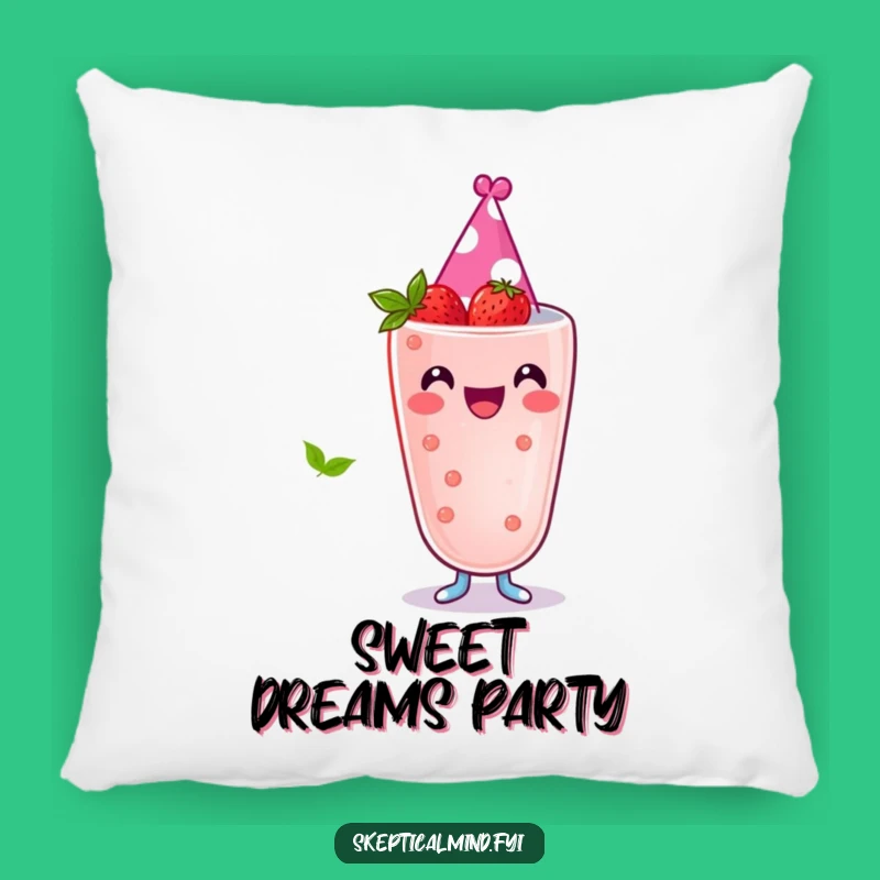Funny Berry Smoothie Pillow - Cozy Party Hat Cushion - Hilarious Gift