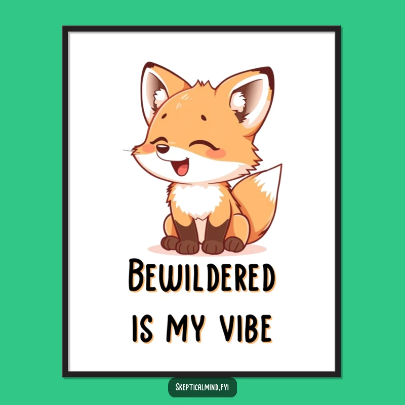 Funny Fox Cub Digital Art: Instant Giggles Download, Perfect Funny Gift Art