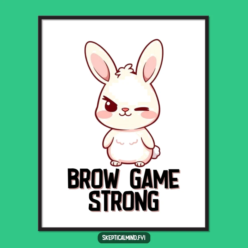 Funny Bunny Smirk Digital Print: Sassy Bunny's Attitude Art, Wall Gift