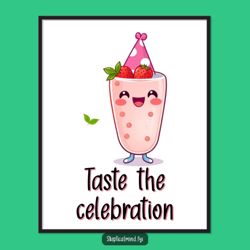Funny Berry Smoothie Digital Art - Party Hat Wall Art - Gift