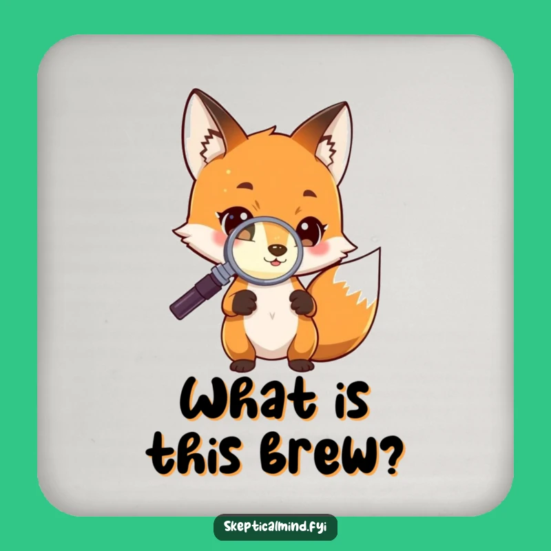 Funny Fox Mystery Coaster: Curious Fox's Glowing Find, Home Gift