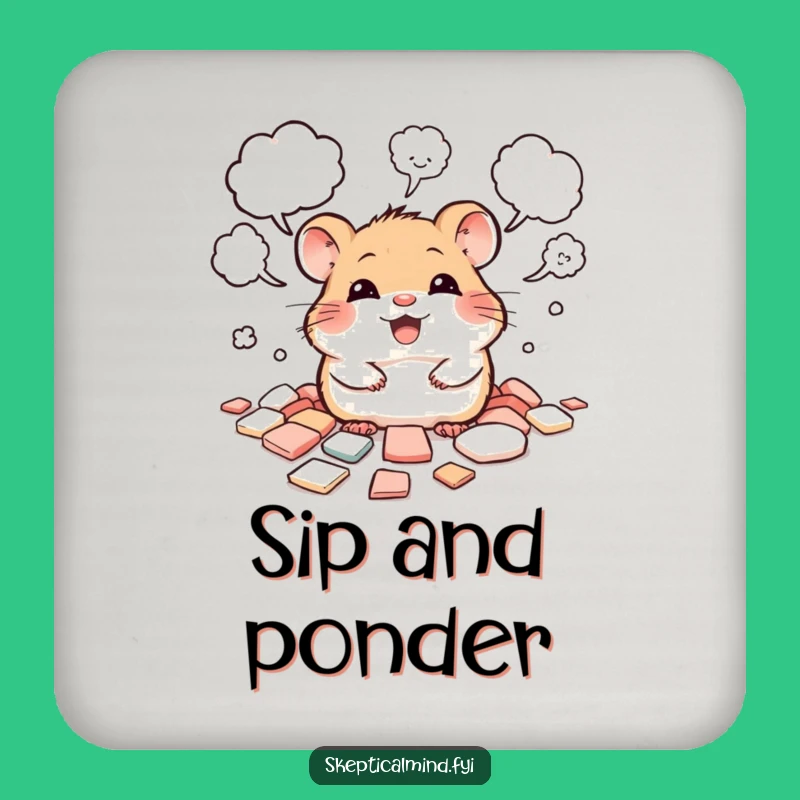 Funny Hamster Thought Coaster - Gift for Creative Minds