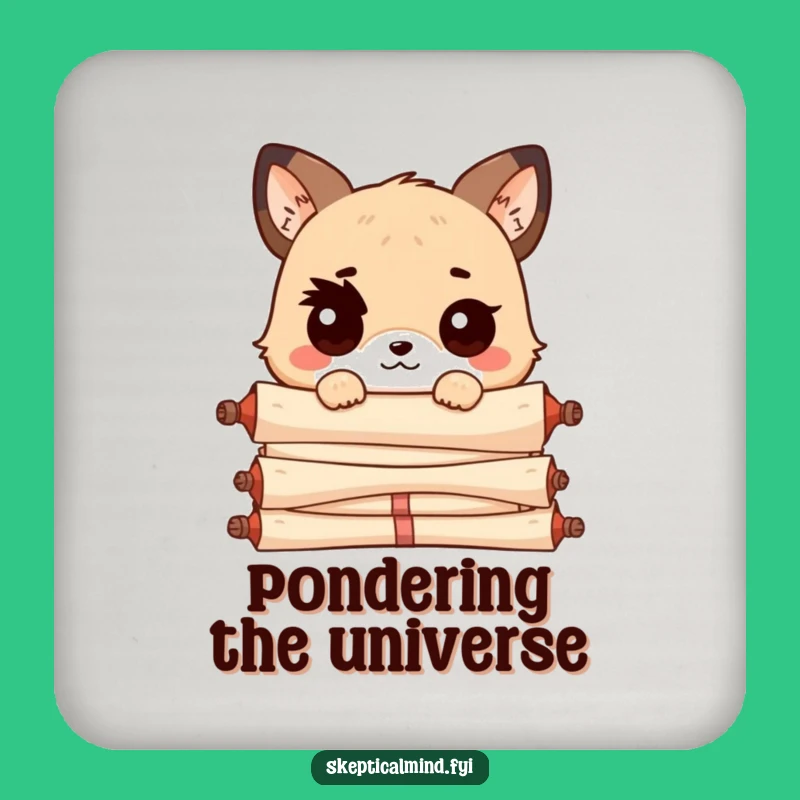 Funny Kawaii Scroll Peeker Coaster: Protect Surfaces with Sarcastic Style