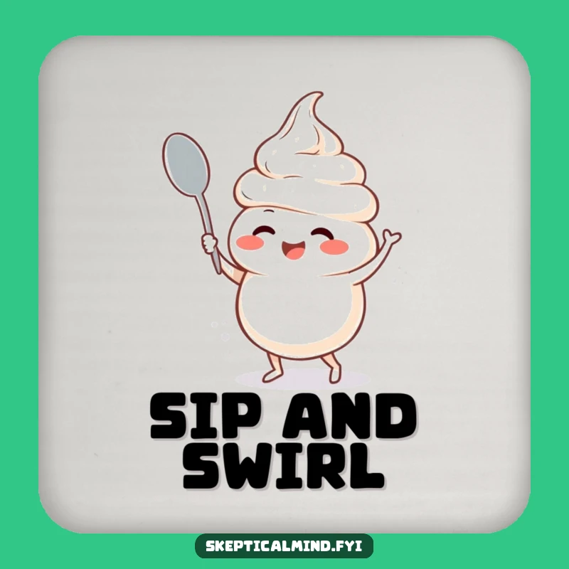 Funny Sour Cream Dance Coaster - Giggling Character Spoon Protection Funny Gift