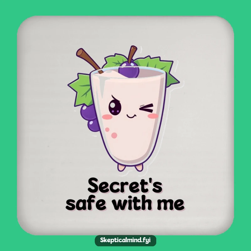 Funny Winking Grape Coaster - Playful Protection for Your Drinks