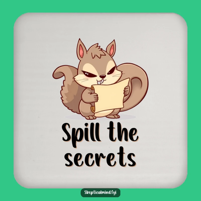 Funny Squirrel Secrets Coaster: Mischievous Surface Protector for Lively Parties