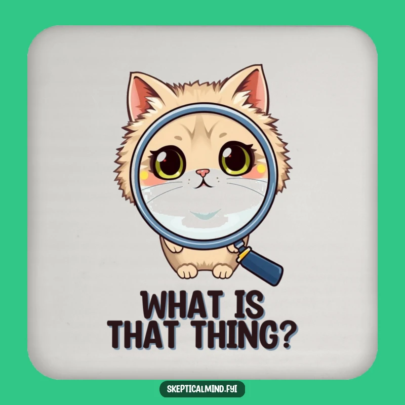 Funny Cat Magnifying Glass Coaster: Protect Surfaces with Humor, Quirky Decor, Gift!