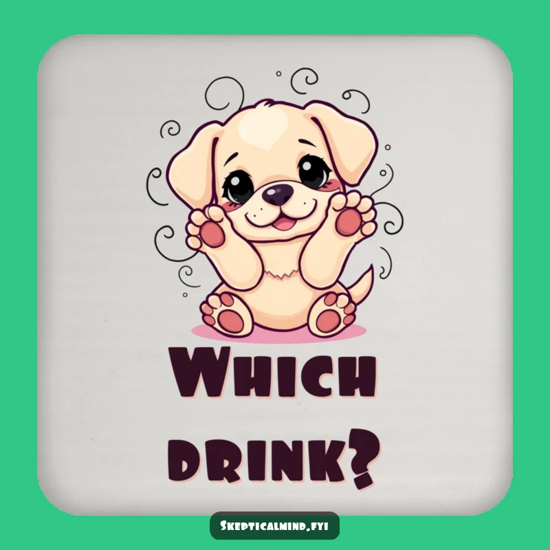 Funny Puppy Indecision Coaster - Protect Surfaces with Cute Dilemmas