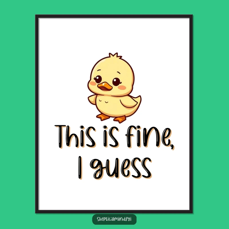 Funny Duckling Poster - Waddling Wonder Wall Art Gift