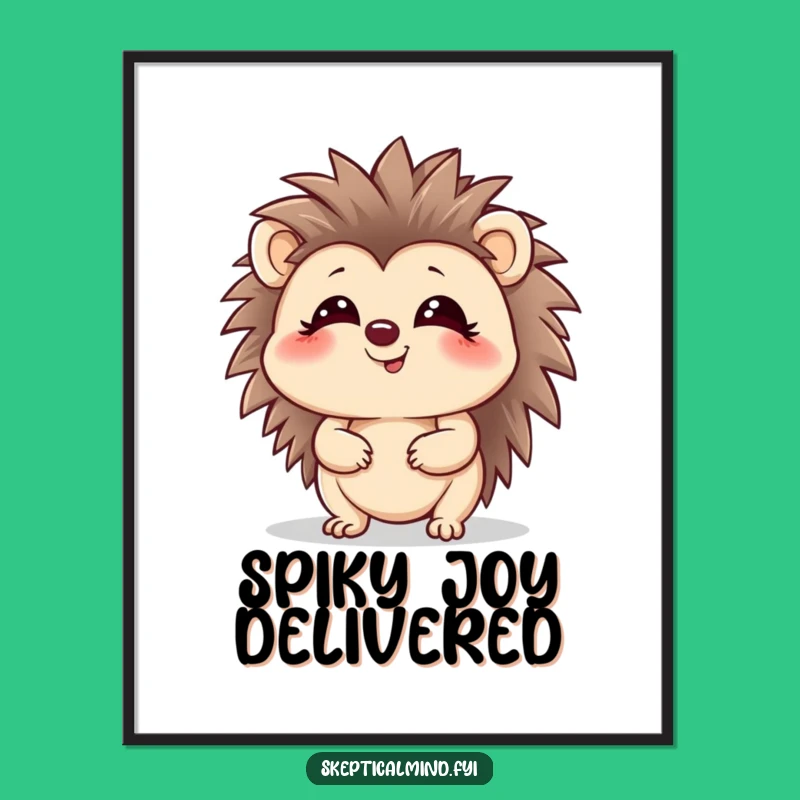 Funny Hedgehog Poster - Giggling Spiky Art Gift