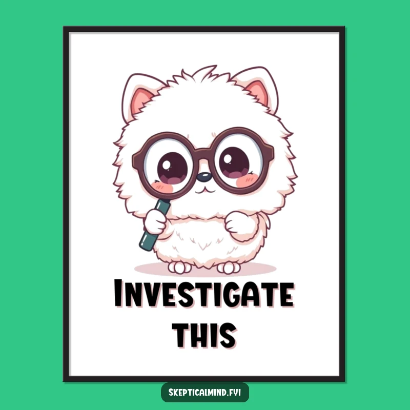 Funny Kawaii Mystery Poster - Whimsical Wall Art Gift