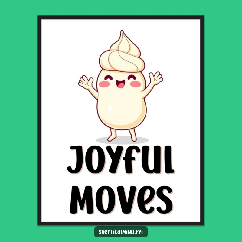 Funny Sour Cream Poster - Decorate with Dancing, Joyful Humor!