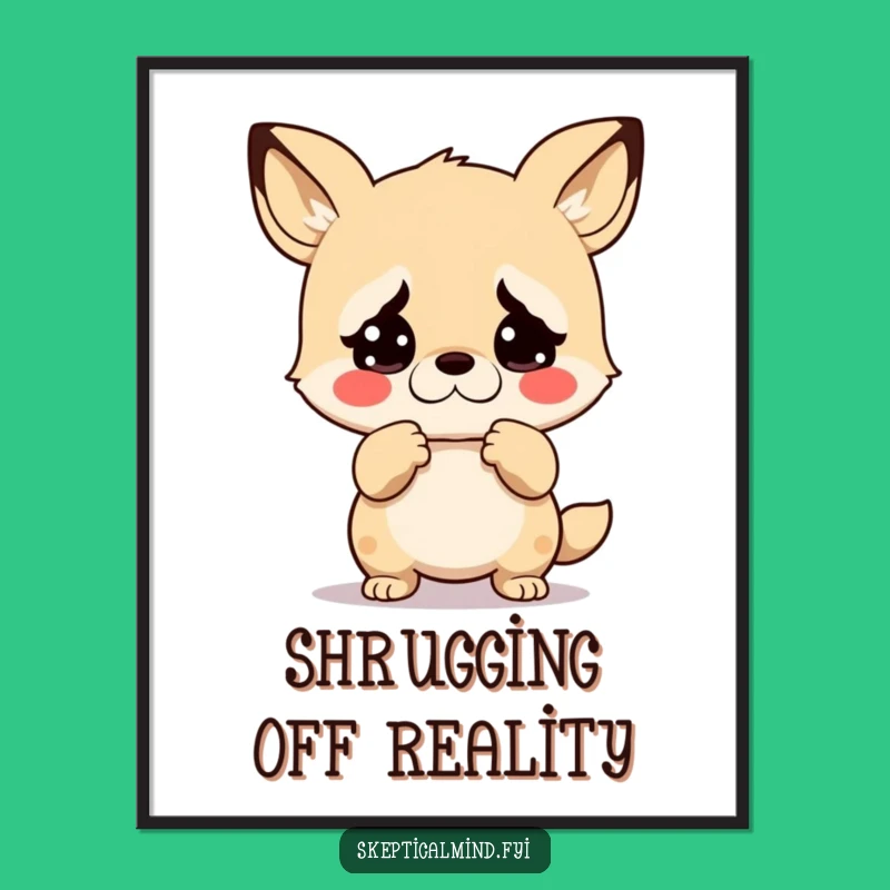 Funny Kawaii Animal Disbelief Poster - Art That Asks 'Really?'