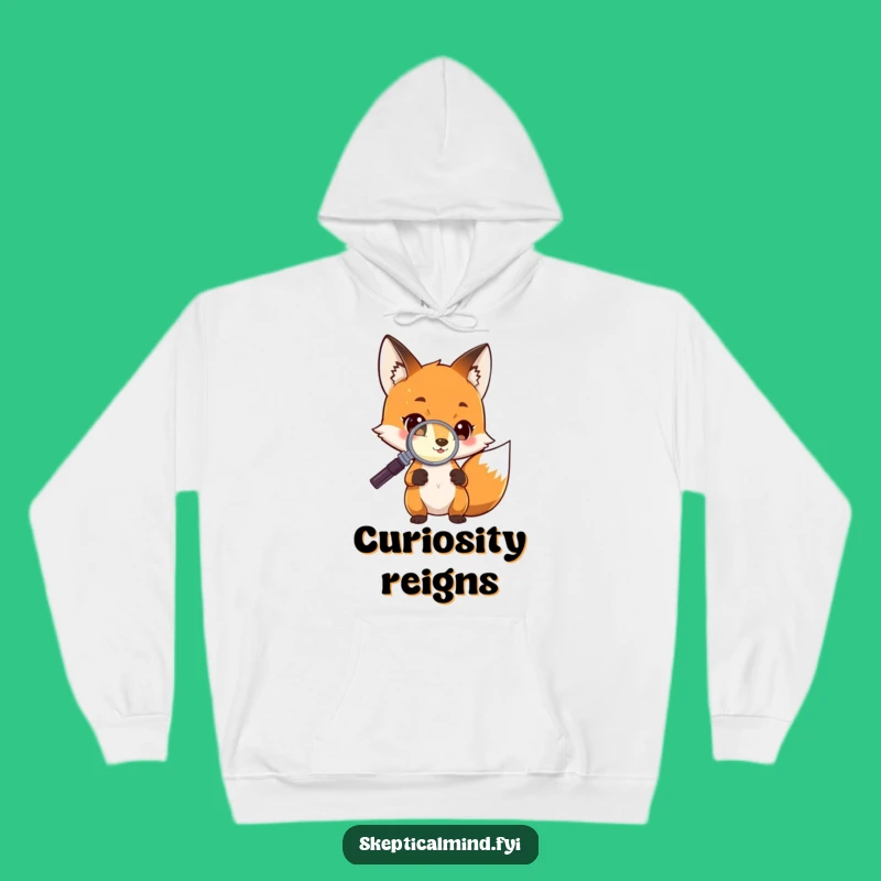 Cozy Funny Fox Investigator Hoodie: Curious Fox's Warm Study, Gift