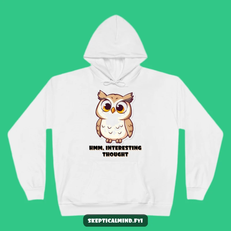 Cozy Funny Owl Hoodie: Warm fleece with curious owl and big eyes, a cozy gift.